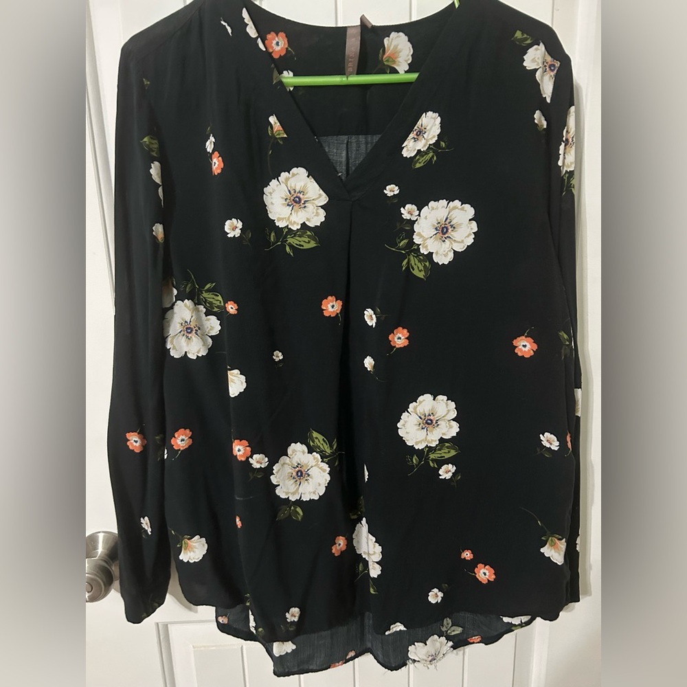 Black Floral Blouse